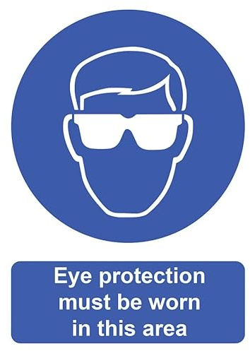 Eye Protection Must Be Worn In This Area Health & Safety Sign Self Adhesive Sticker A4 297mm x 210mm