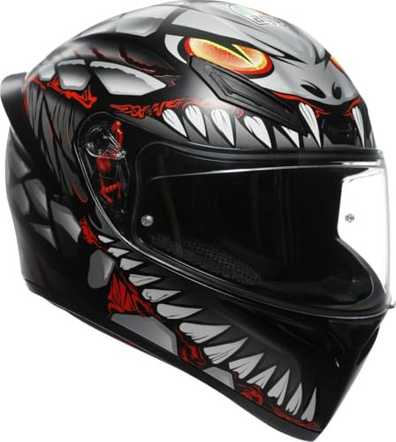 AGV K1 S Lyzard Casco, nero/grigio/rosso, M (57/58)