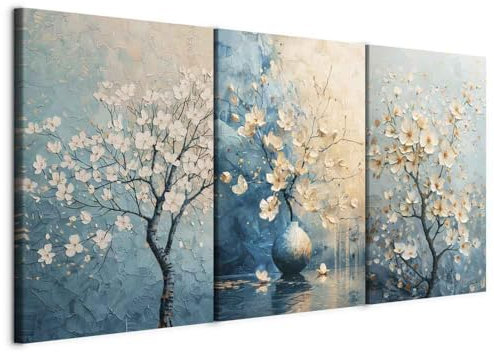 murando - Set De 3 Composición Cuadros Multipanel Árbol 120x60 Cm Cada Una De Las Dimensiones De 40x60 Cm - Conjunto De 3 - Cuadro Salón Para Pared - Bodegón - b-H-10211-b-a