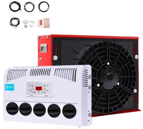 Climatiseur de voiture 12v/24v Split Rv Climatiseur 800-2400W Refroidissement, Sortie d'air rotative à 360°, Télécommande, Unités intérieures/extérieures, Panneau et télécommande,12V