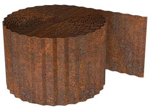 Trädgårdskantskydd, gräskant, 10 meter flexibel korrugerad plåt, kantsten för pooler, gångväg, blomsterrabatt, terrass, lekområde