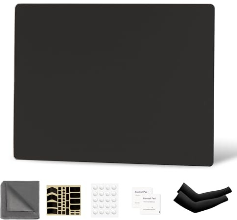 Glazir Glass Gaming Mouse Pad, Hard Mousepad for Gaming, 13.7” x 9.8” Ultra-Smooth Micro-Etched Surface Mousepad, Improved Precision & Speed, Anti-Slip Base, Black