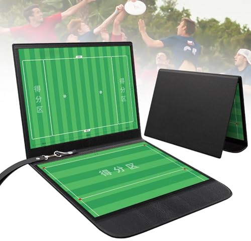 Frisbee Tactics Board, Magnetic Leather Disc Tactics Board, Foldable Design, Double-Sided with Erase, Erasable PenMagnetic Chess Pieces for Matches and Training (53 x 32 cm)