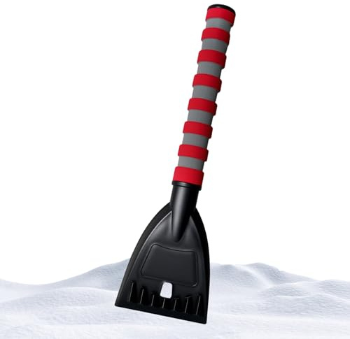 Rascador de nieve para vehículo, limpiador ergonómico de mango, eliminación de hielo segura contra arañazos con pala ABS de 34 cm, limpieza rápida de heladas para parabrisas, luces, placas para