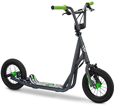 Mongoose Expo Scooter, Ages 6+, 12-Inch Air-Filled Wheels, BMX-Style Handlebars, Steel Frame, Wide Foot Deck, Axle Pegs, Freestyle Gyro Brake Rotor, Kick Scooter for Boys and Girls