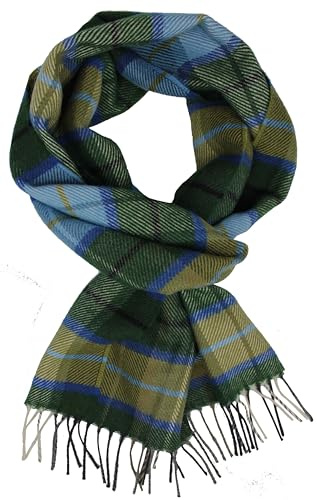 Sciarpa invernale Red Fox e caldo plaid alla moda Combinazioni di colori multipli Lana 180 x 30 cm Made in Germany (30 x 180 cm, verde blu beige)
