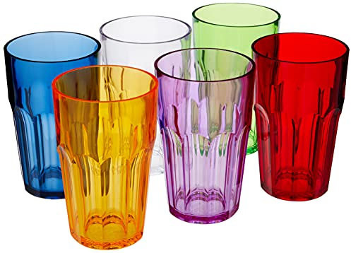 Guzzini - Happy Hour, juego de 6 vasos altos para beber - Ø8 x h12 cm - Capacidad: 420 cc - 07230652