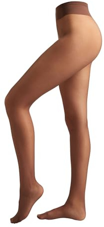CALZEDONIA Woman's Sheer Essential 40 Denier Tights in Nude 11, Size L