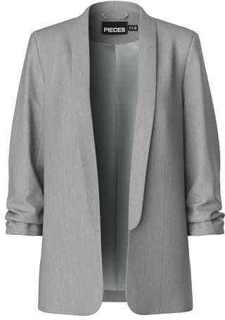 PIECES PCBOSELLA Blazer pour Femme, Gris Clair chiné, XL