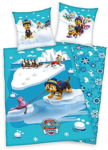 Bettwäsche Set Paw Patrol kuschelig warm 80 x 80 und 135 x 200 cm Flanell