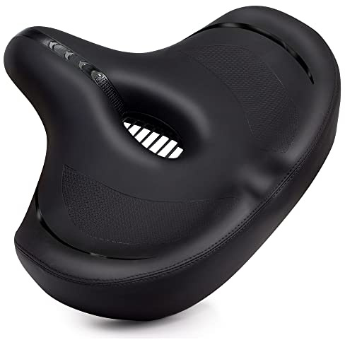CDYWD Extra larga Sella Bici Comoda Uomo e Donna, Imbottitura Morbido, Con Schienale, Antiprostata, Traspirante, Ergonomica Sedile Bici, Sellino Bici per Biciclette da MTB, City Bike, Ebike, Cyclette