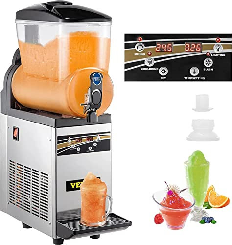 VEVOR Kommerzielle Slusheis Maschine, 15 L Slush Eismaschine 500W 220V, Slushie Maschine Mit Abnehmbarem Tablett Und Digitalem Smart-Panel, Gewerblich