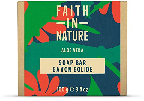 Faith In Nature, Savon Mains Naturel à l'Aloe Vera Faith In Nature, Vegan & Cruelty Free, Sans Parabènes & SLES, 100g