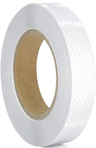 XFXIA Reflektierendes Klebeband Weiß 20m x 2.5cm Wasserdicht Reflektorband Selbstklebend Warnklebeband Sicherheitsband-Conspicuous Warning Tape für Fahrzeuge,Autos,Anhänger,Boote