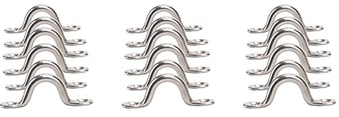 Ervic 18 Stück Edelstahl Bimini Top Augenkissen, Augenriemen, Verzurrung, Kajakabdeckung, Anchor Point, Lacai-Schleife für Kanu Kajak