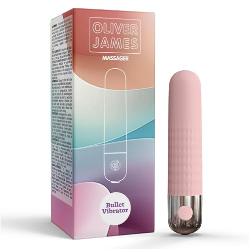 Vibrador bala de Oliver James: vibrador bala recargable con 10 modos de placer, silicona segura para el cuerpo, juguete sexual discreto para mujer, juguete sexual para adultos (rosa pastel)