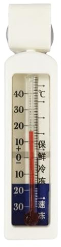 de calibre de temperatura: pantalla analógica vertical, escala de tubo de vidrio, monitor de refrigerador de cocina, accesorio de taza de succión | Termómetro de congelador para preservación de
