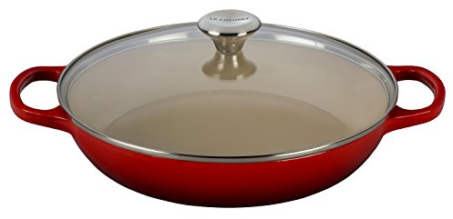 Le Creuset of America Enameled Cast Iron Buffet Casserole with Glass Lid, 3 1/2 quart, Cherry