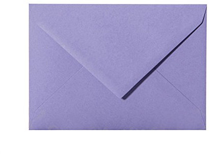 Paper24 25 Umschläge B6 feuchtklebend 120 g/qm, Briefumschläge 12,5 x 17,5 cm für Hochzeit, Geburtstag, zum Basteln in der Farbe Lila