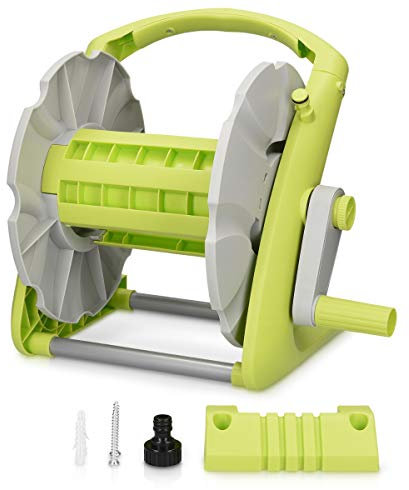 Navaris Schlauchtrommel leer - für bis zu 20m Schlauch bis 1/2 Zoll - 33 x 40 x 35cm - Gartenschlauch Schlauchbox Trommel - ohne Wasserschlauch