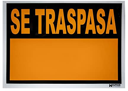 Cartel Se Traspasa 70 x 50 cm.