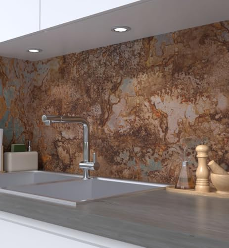 MyMaxxi Küchenrückwand selbstklebend - Matte, 0,4 mm Premium Spritzschutz Folie als günstige Alternative zu Glas, einfache Montage & leichte Reinigung - Motiv: Rostige Fläche 400 x 60 cm