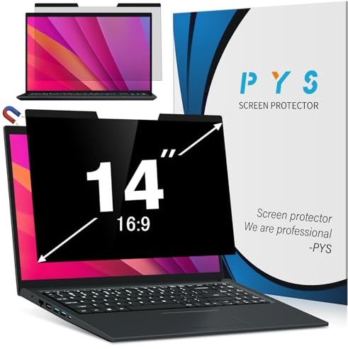 PYS Magnétique Filtre de Confidentialité pour Ordinateur Portable 14 Pouces 16:9 - Ecran Confidentialité Anti Espion, Film Anti-Lumière Compatible avec HP/Dell/Acer/Lenovo/Samsung/ASUS