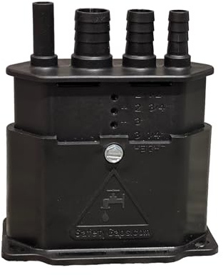 Water Softener Air Gap with 3/8, 1/2 and 5/8 Hose Inlet Ports with Adjustable Height for Floor Drain Cover (Safety Gaps Model Number: DC-225-400 Black)