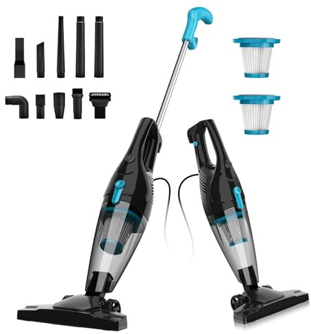 Genérico Aspirador Escoba con Cable 2en1, 400W Vertical y Aspiradora de Mano, Potente de 6m, 16Kpa Potencia de succión Fuerte y Estable, para Pelo de Mascotas, Suelo Duro, hogar