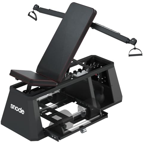 SNODE 4-in-1 Adjustable Weights Bench with Cable Crossover, Multifunctional Strength Training Bench, Combining a Cast Iron Stand, Cable Crossover Machine, Adjustable Bench, Storage Box in One Compact Unit