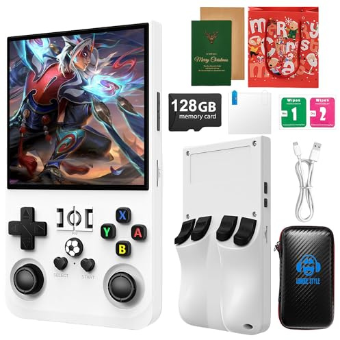 R36MAX 2025 console di gioco portatile retrò, schermo 4K HD IPS da 4 pollici, sistema Linux open source, oltre 21000 giochi precaricati, memoria da 128 GB, batteria da 4000 mAh, gioco portatile con