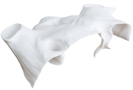 Saim Aquarium Cave Decor – 3D Printed Fish Hideout Tunnel for Betta, Guppy & Corydora Catfish – Natural Curved Shrimp Hideout with Multi-Hole Design Fish Tank Underground Corner Cave (White, Medium)