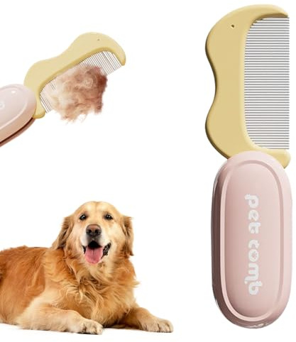 Yabauuop Spazzole per Cani | Spazzola per Gatti e Cani per la | Spazzola Pieghevole Rimuovi Sottopelo Antigroviglio per Cuccioli e Gatti