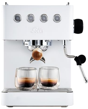Solis Barista Gran Gusto - Cafetera espresso con depósito de agua extraíble, máquina semiautomática portafiltros con soporte de filtro profesional de 58 mm, función de agua caliente y vapor, acero