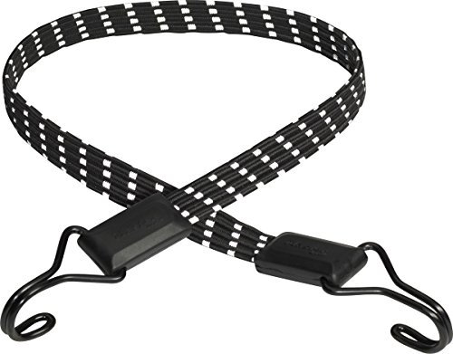 MASTER LOCK Flat Bungee with Hooks [80 cm Bungee Cord] [Reflective Bungee] [Double Reverse Hook] 3229EURDAT - Ideal for Transporting, Packing and Securing Loads