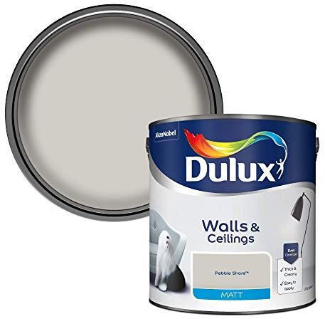 Dulux Matt Emulsion Paint For Walls And Ceilings - Pebble Shore 2.5 Litres