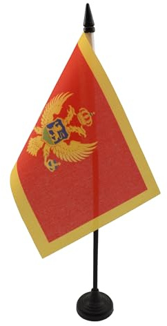 AZ FLAG Bordsflagga Montenegro 15x10 cm 100D Polyester Plastfot