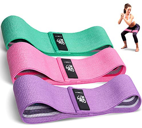 CFX Resistance Bands Set, Exercise Bands with Non-Slip Design for Hips & Glutes, 3 Levels Workout Bands for Women and Men, Booty Bands for Home Fitness, Yoga, Pilates