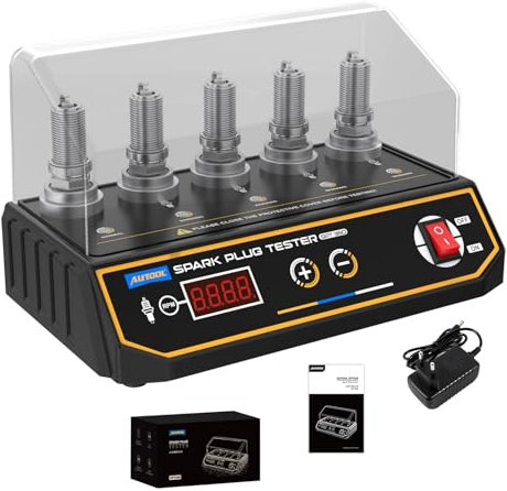 AUTOOL SPT360 Auto Zündkerze Tester, Kfz Zündkerzendetektor Zündkerzen-Systemanalysator mit 5 einstellbaren Testlöchern für Motorradfahrzeug (200-9000RPM)