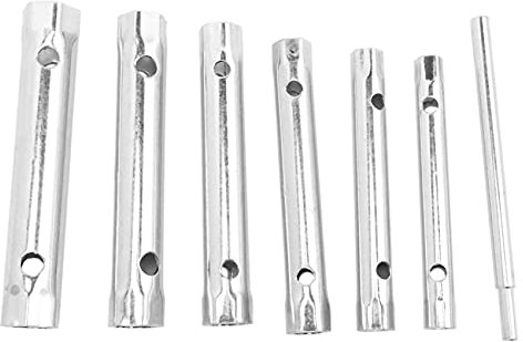 6PC 8-19mm Métrico Tubular Juego de llaves de tubo Tube -Plug Spanner de acero de doble extremo para reparación de plumb automotriz