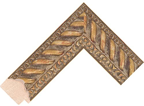 Personalisierbare Blende / Rahmen kompatibel mit dem Samsung Frame TV (55 Zoll) – kunstvolle goldene Rahmen (Venedig Gold 50 mm)