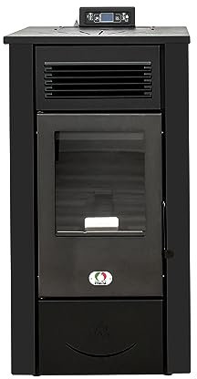STUFE A PELLET ITALIA Canada 14 KW WiFi | Pelletöfen Effizienz 89% Heizt 130m² Autonomie 15 Std. Programmierbar WiFi-Steuerung 5 Geschwindigkeiten und Leistungsstufen 24 Monate Garantie Schwarz