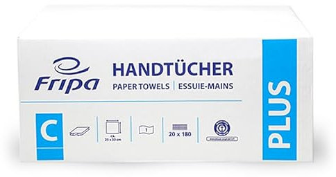 Fripa PLUS Falthandtuch C Natur 25,0 x 33,0 cm 1-lagig 3600 Blatt Papiertücher