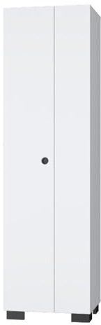 FM FURNITURE Aiken Broom Cabinet with Five Shelves Engineered Wood White