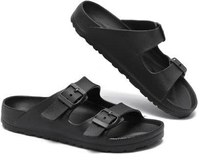 YUHITYGZGS Sandales Femme Homme été Confort Sandale et Mules Sandale Orthopediques Plage Piscine Tongs Claquettes Confort Pantoufles Foam Slides Eva Chausson, Noir, 43/44