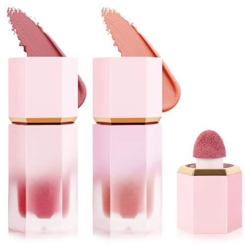 Blush Liquido, blush in crema Leggero e Effetto Naturale, Gel per guance traspirabilità lunga durata a prova di sbavature, blush crema per Illuminare e Sfumare Il Viso Fard Make Up