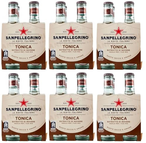 24er-Pack San Pellegrino Tonica Rovere,Kohlensäurehaltiges Erfrischendes italienisches Alkoholfreies Getränk,Tonic Wasser mit Eichenextrakt,20cl Einweg-Glasflasche