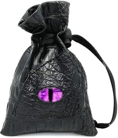 RUDFUZ Würfeltasche mit Kordelzug, PU-Leder, DND-Würfelbeutel, Tarots, Orakelkarten, Aufbewahrungstasche, Geschenk, Münzen, Schmuck, Zubehör, Würfeltasche, einfarbig, A4, Modern