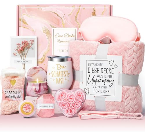ZQYMM Cadeaux pour femmes, ensemble de 11 pièces de soins spa à la rose | Idée cadeau pour femmes, coffret bien-être pour l'anniversaire d'une amie, Noël, fête des mères, maman, meilleure amie, sœur.
