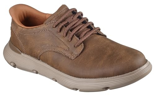 Skechers Garza Duran Leather Men's Taupe Trainers - UK 6